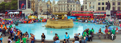Trafalgar Square - Muito movimentado