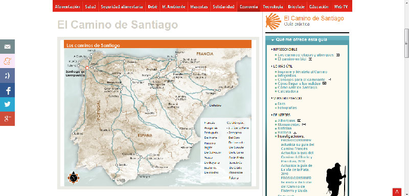 Site Eroski Consumer - Caminho de Santiago de Compostela